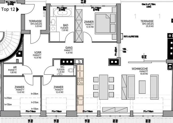 Grosses Penthouse #12 Mit Terrasse Und Aussicht Апартаменти Відень